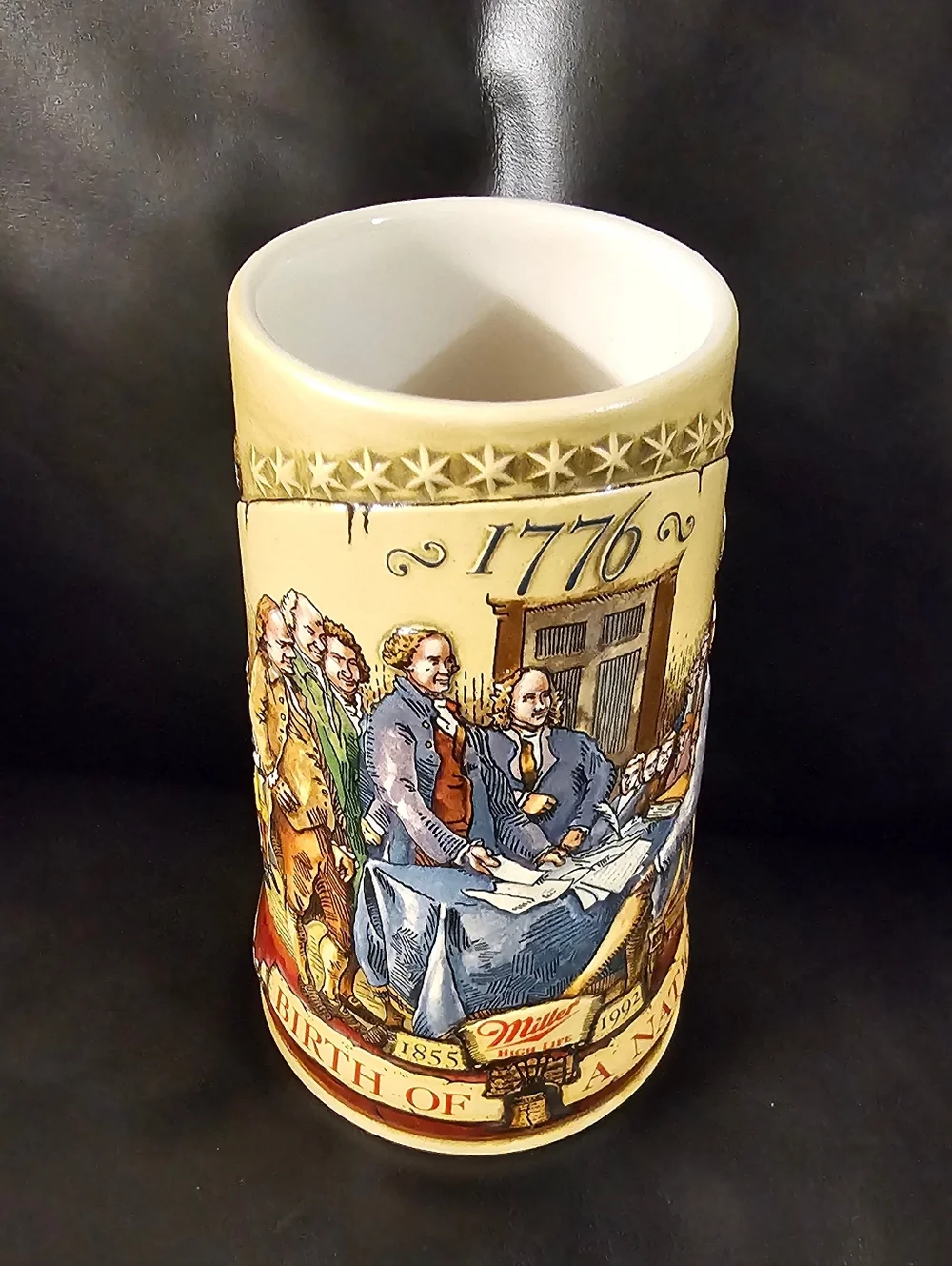 Miller High Life Birth of A Nation 1776 Licensed Collectibe Beer Stein EUC